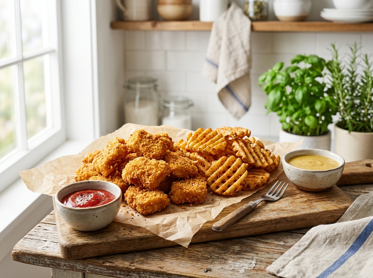 Air Fryer Frozen Chicken Nuggets & Fries