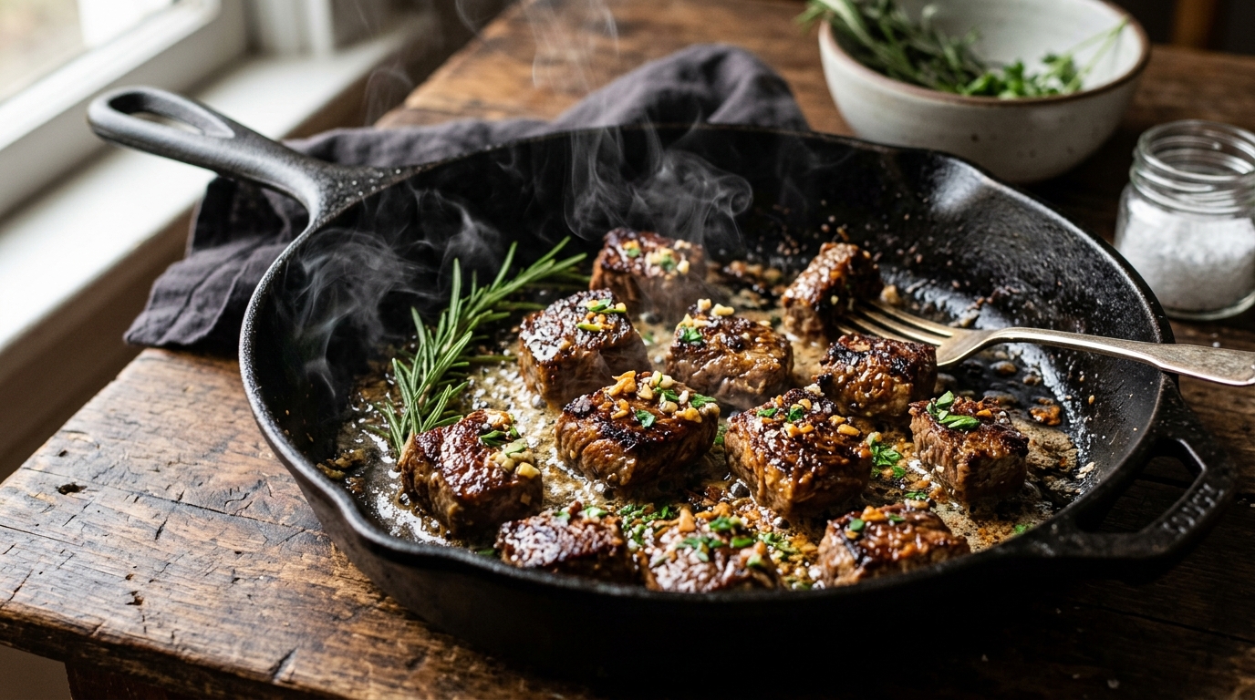 Skillet Steak Bites & Crispy Potatoes